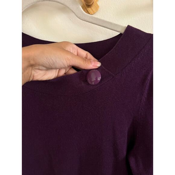 Banana Republic Sweater Women's Small Silk Cashmere Blend Purple 3/4 Sleeve - Picture 3 of 7